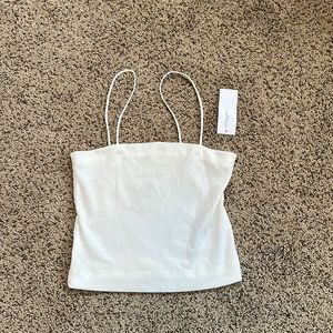 American eagle cropped white tank top